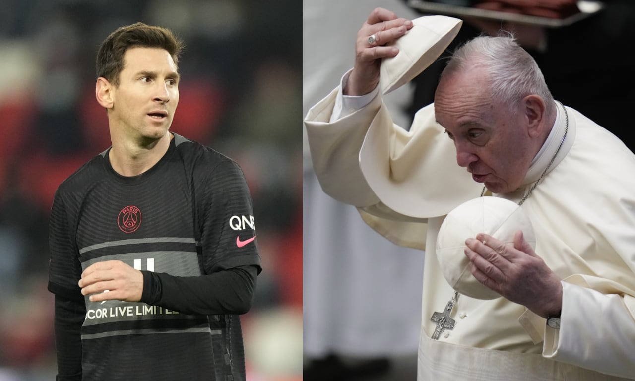 Lionel Messi y el Papa Francisco. Foto: AP/Francois Mori/Alessandra Tarantino