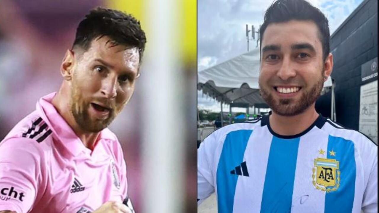 Messi le firmó la camiseta de Argentina a Christian Salamanca