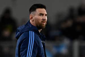 Lionel Messi previo al partido ante Ecuador en Buenos Aires.