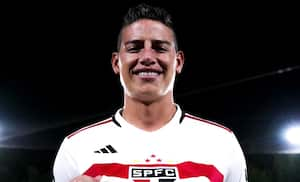 James Rodríguez con la camiseta del Sao Paulo.