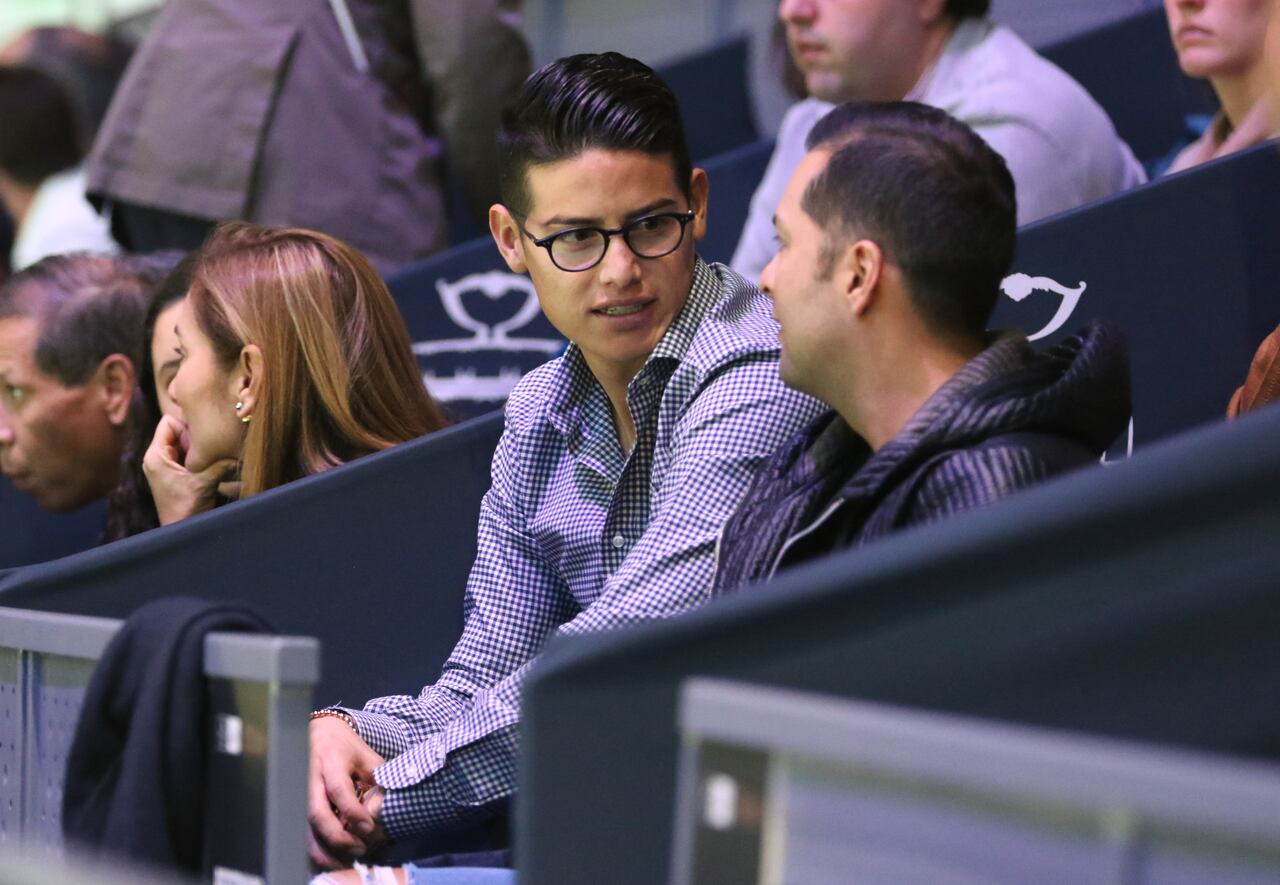 MADRID, SPAIN - NOVEMBER 24: James Rodriguez (L) attends Davis Cup Final at Caja Magica on November 24, 2019 in Madrid, Spain. (Photo by Europa Press Entertainment/Europa Press via Getty Images)