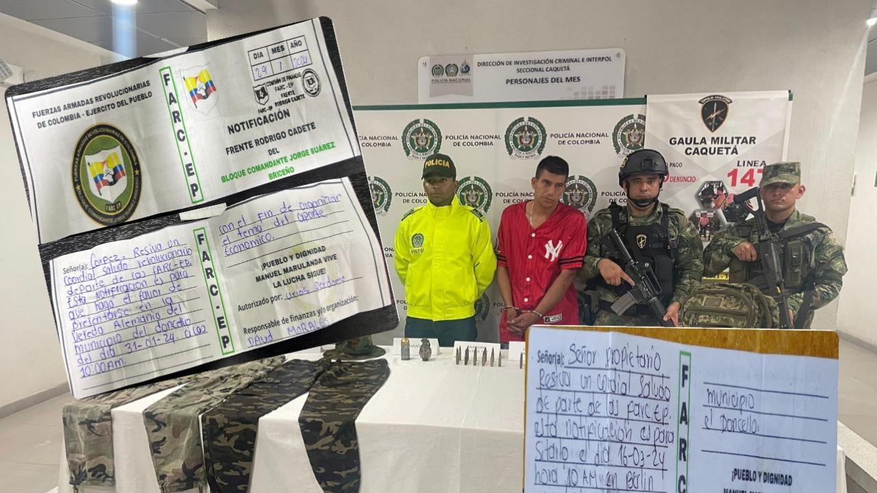Los panfletos que entregaba alias David Morales en el Caquetá a nombre de las disidencias de las Farc.