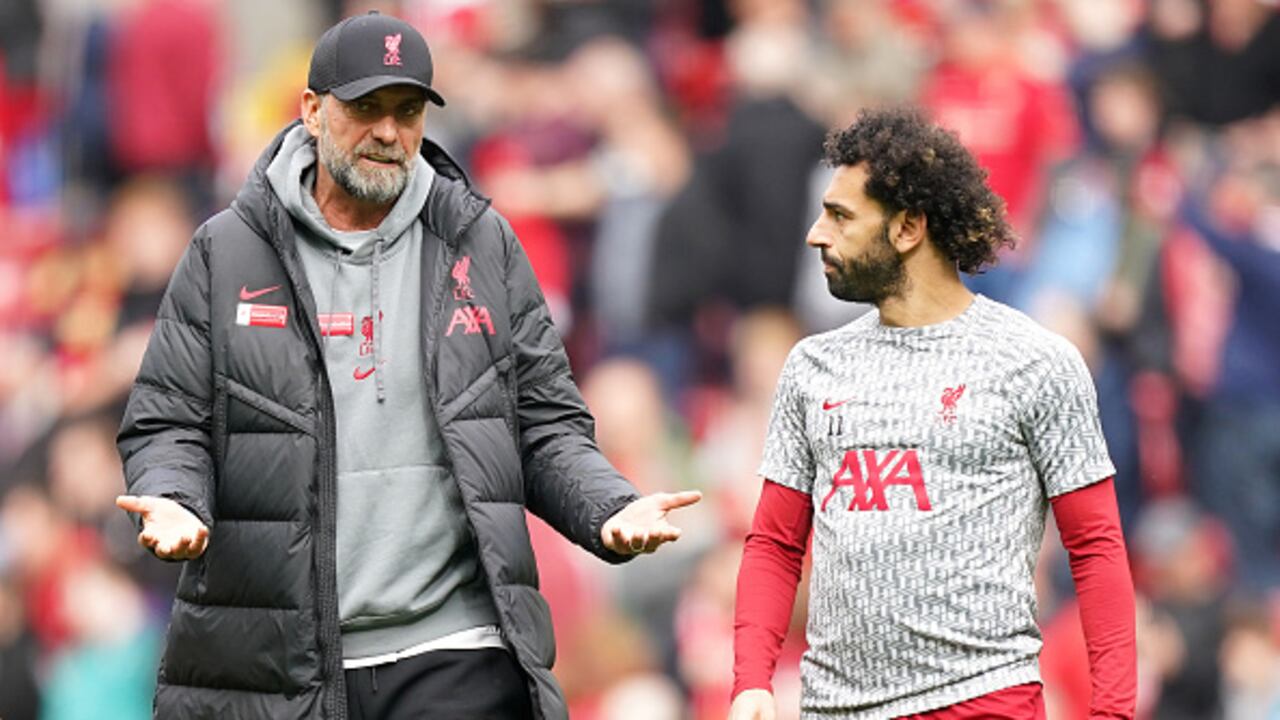 Jurgen Klopp y Mohamed Salah.