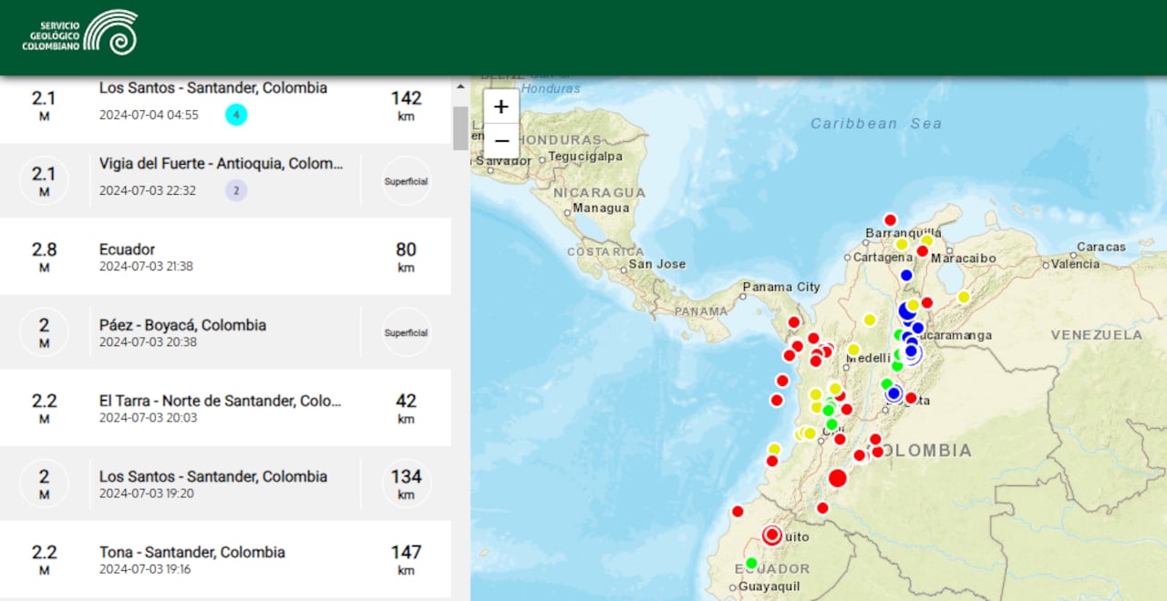 La mayoría de sismos que se registran en Colombia son de baja magnitud.