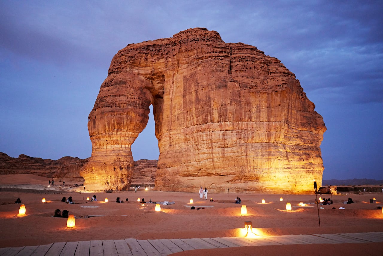 Elephant Rock at twilight, Saudi Arabia