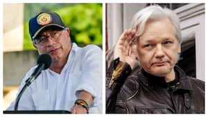 Gustavo Petro y Julian Assange.