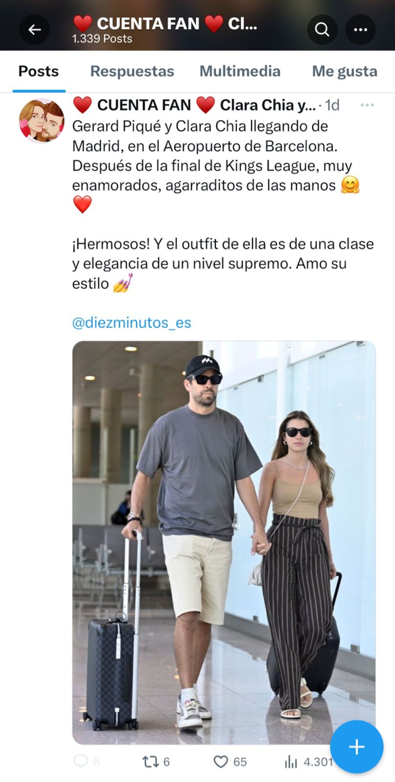 La pareja fue captada regresando a Barcelona.