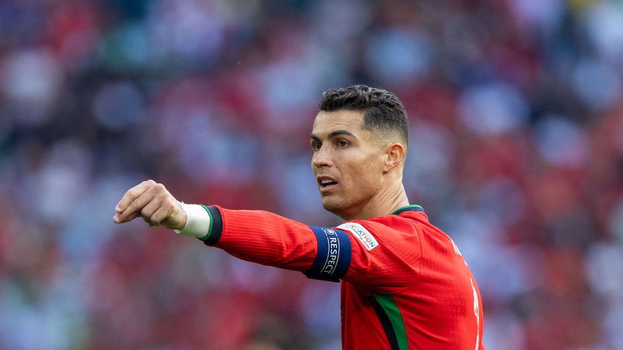 Cristiano Ronaldo is playing during the UEFA Euro 2024 Group F match between Turkiye v Portugal, at the  BVB Stadion Dortmund in Dortmund, Germany, on June 22, 2024. (Photo by Andrzej Iwanczuk/NurPhoto via Getty Images)