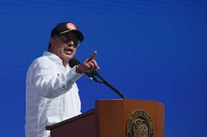 El presidente Gustavo Petro  en la clausura de la 58 Convención Bancaria el Centro de Convenciones de Cartagena