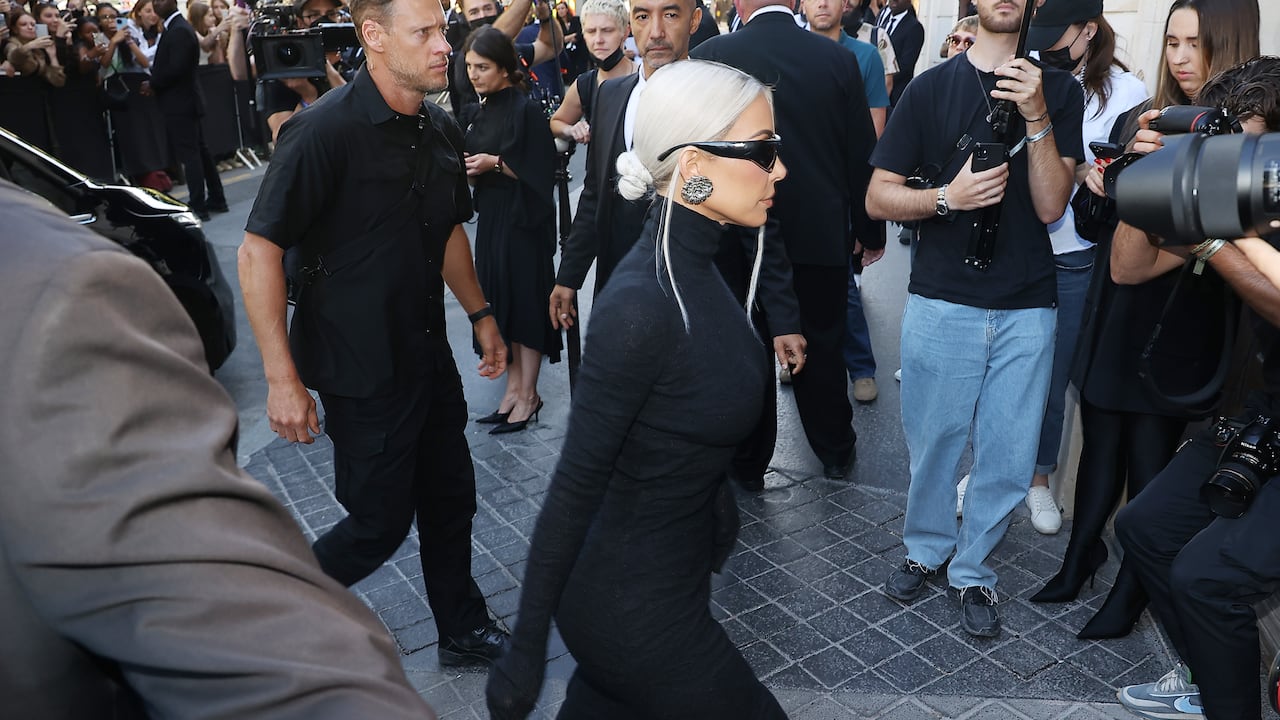 Kim Kardashian arrives at Balenciaga on July 06, 2022 in Paris, France. (Photo by Marc Piasecki/Getty Images For Balenciaga)