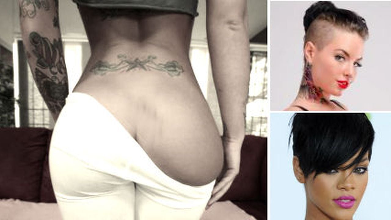 Rihanna - Rihanna le roba el trasero a una actriz porno