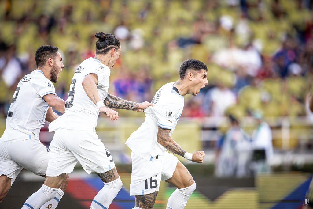 Video: Reviva el gol de Mathías Olivera, de Uruguay, en el empate contra Colombia en la tercera fecha